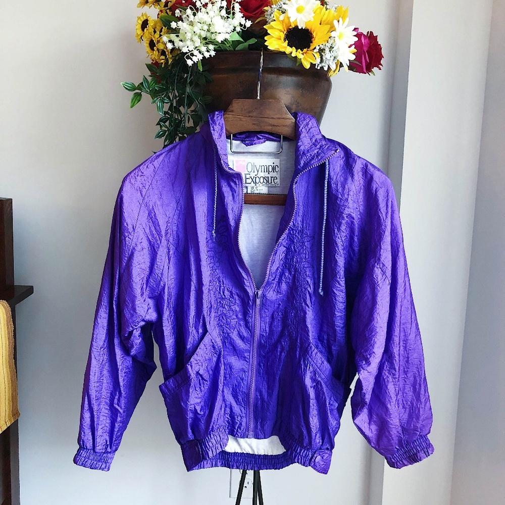 Vintage Purple Windbreaker Jacket